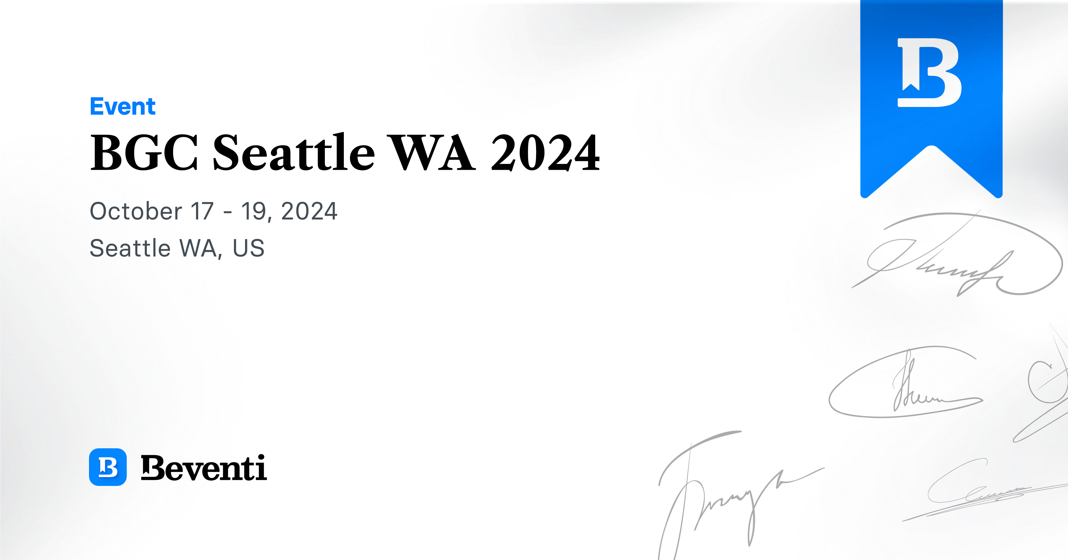 Event?title=BGC Seattle WA 2024&location=Seattle WA%2C US&date=October 17   19%2C 2024