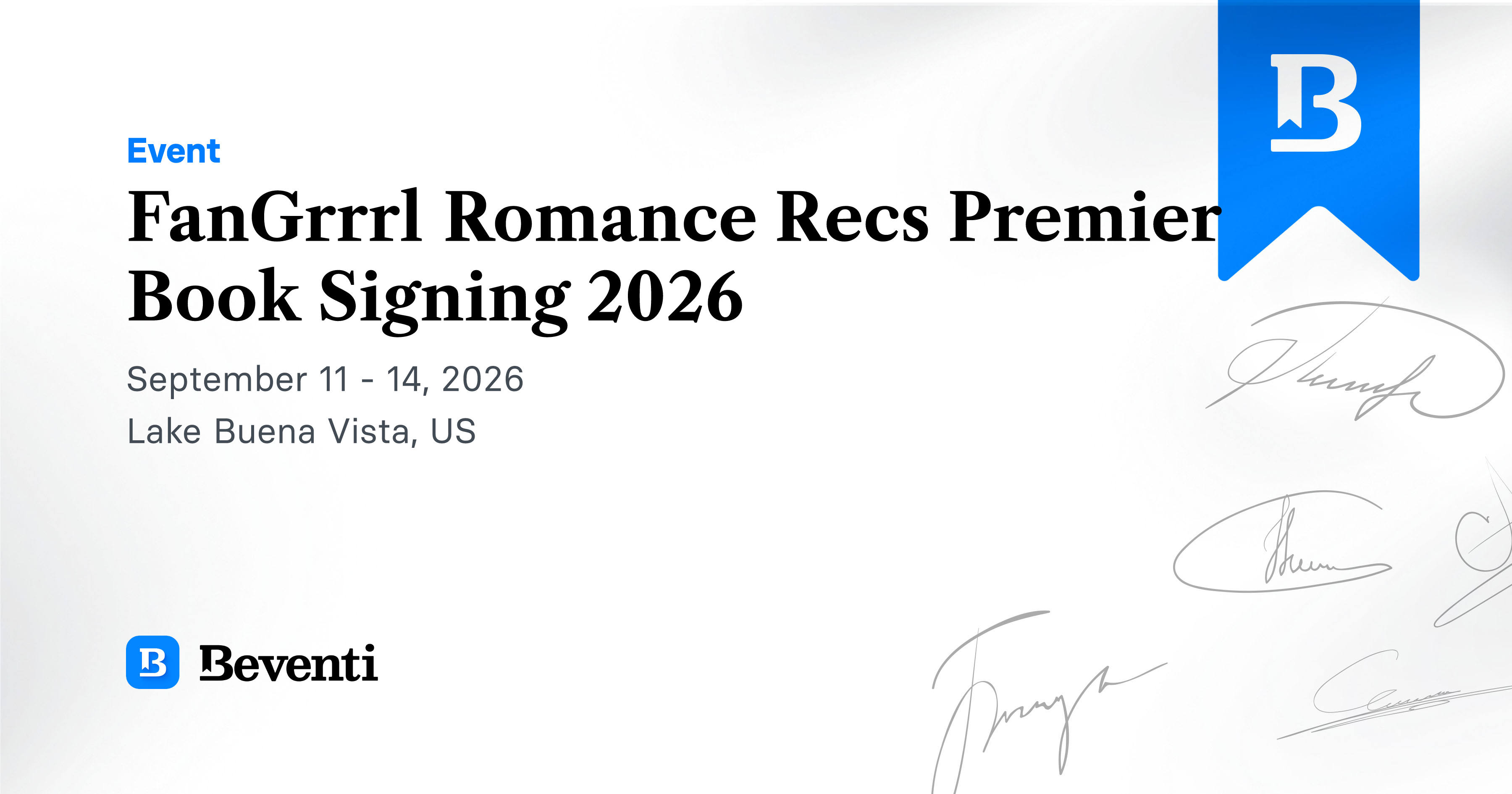 FanGrrrl Romance Recs Premier Book Signing 2026